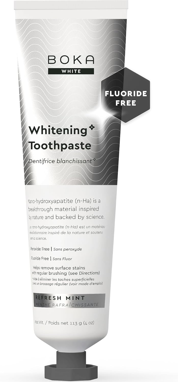 Boka Fluoride Free Toothpaste, Nano Hydroxyapatite Toothpaste, Appropriate for Sensitive Teeth - for Adult Oral Care - Ela Mint Flavor, 4 Fl Oz 1Pk