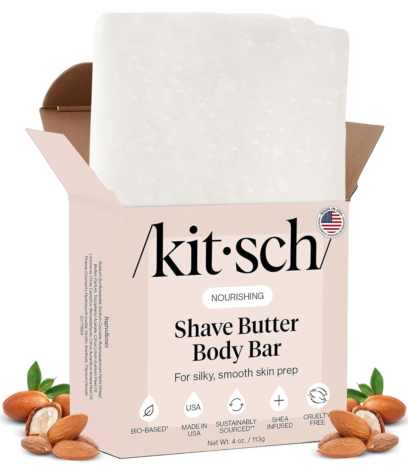 Kitsch Jabón corporal exfoliante de manteca de karité x diseño de Stormtrooper de Star Wars, jabón en barra hidratante y barra de jabón suave, hidrata, suaviza y calma la piel, sin parabenos, silicona