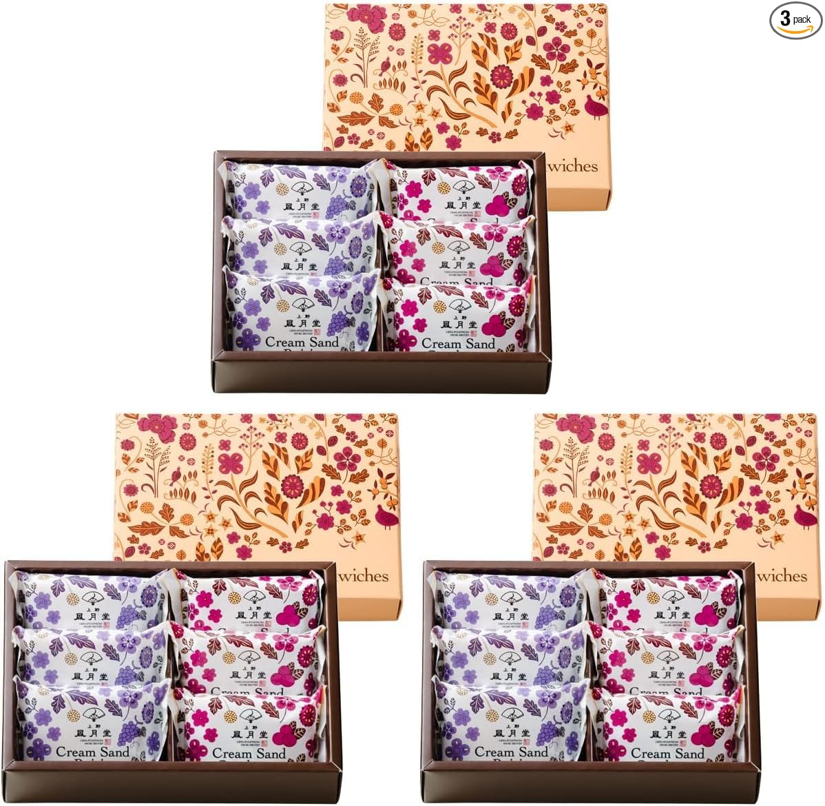 【Ueno Fugetsudo Cream Sandwich 6-piece Set】 Sweets, Baked Goods, Year-end Gift, Mother's Day, Gift, Cookies, Biscuits, Raisin Sandwich