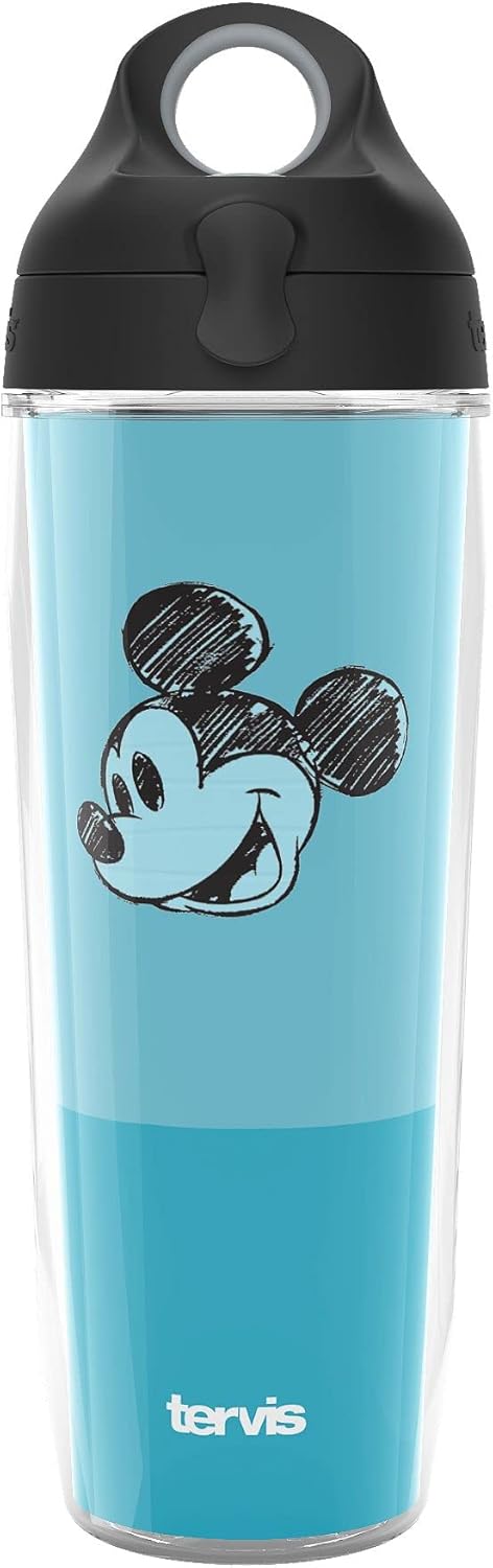 Tervis Disney Fundamentals Collection - Vaso aislado de doble pared hecho en Estados Unidos mantiene las bebidas frías y calientes, 16 onzas, paquete de 4, surtido