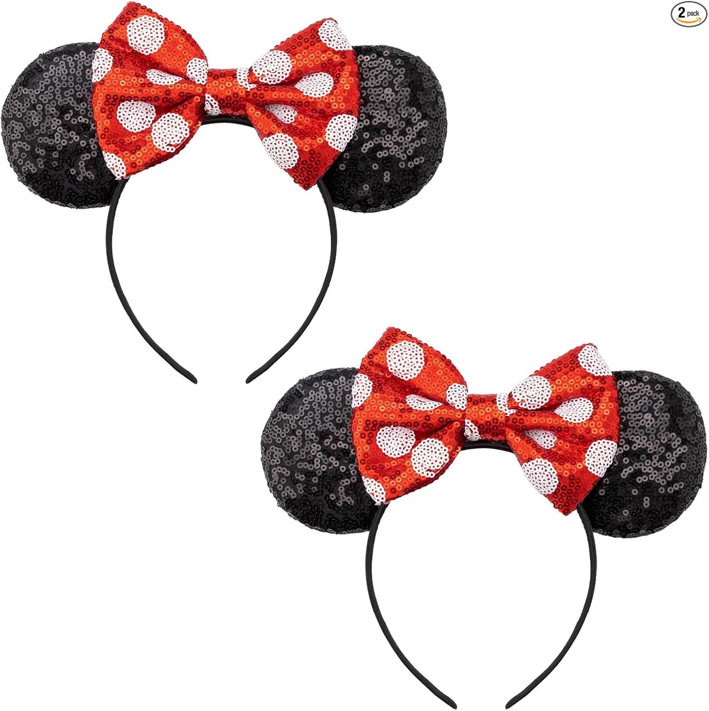 DRESHOW Mouse Ears Bow Headbands Sequins Party Decoration Cosplay Costume for Women