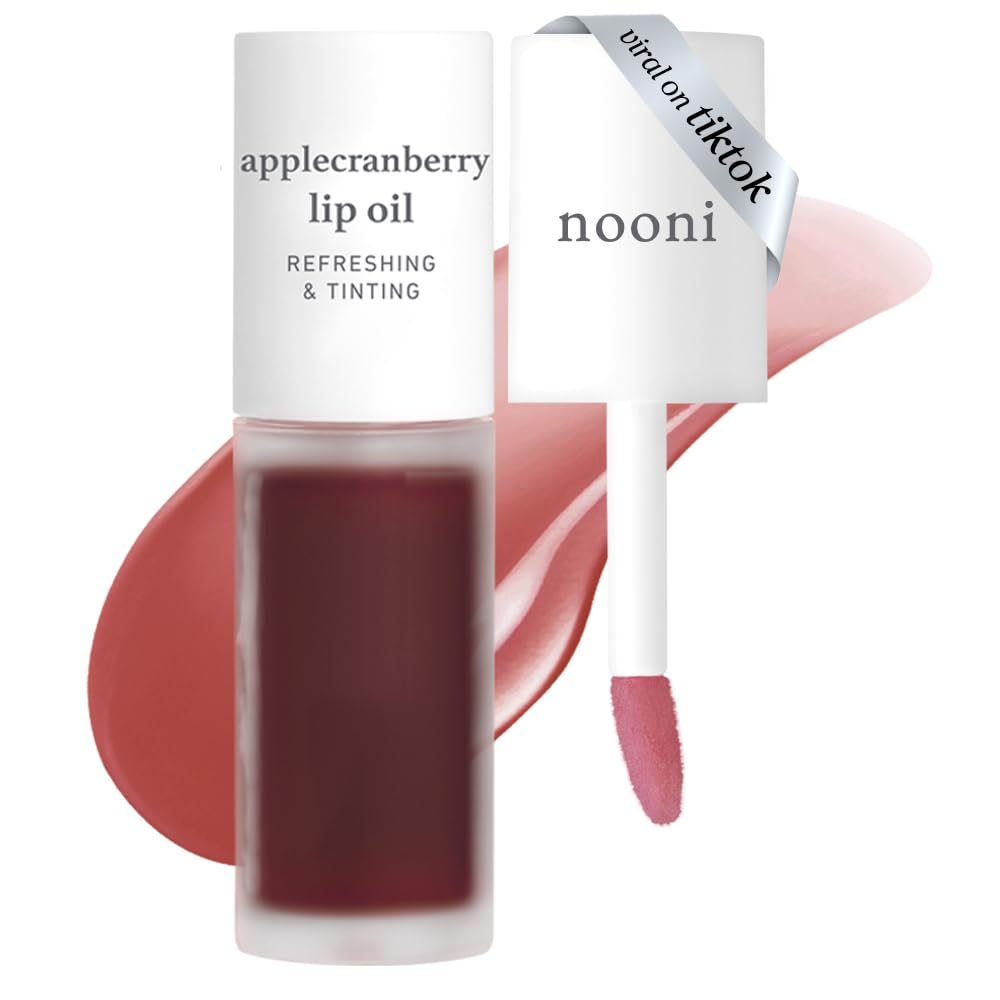 NOONI - Aceite coreano para labios, de larga duración, hidratante, revitalizante para labios secos, impermeable, relleno de calcetines para niñas adolescentes, 0.12 fl.oz, Appleplum