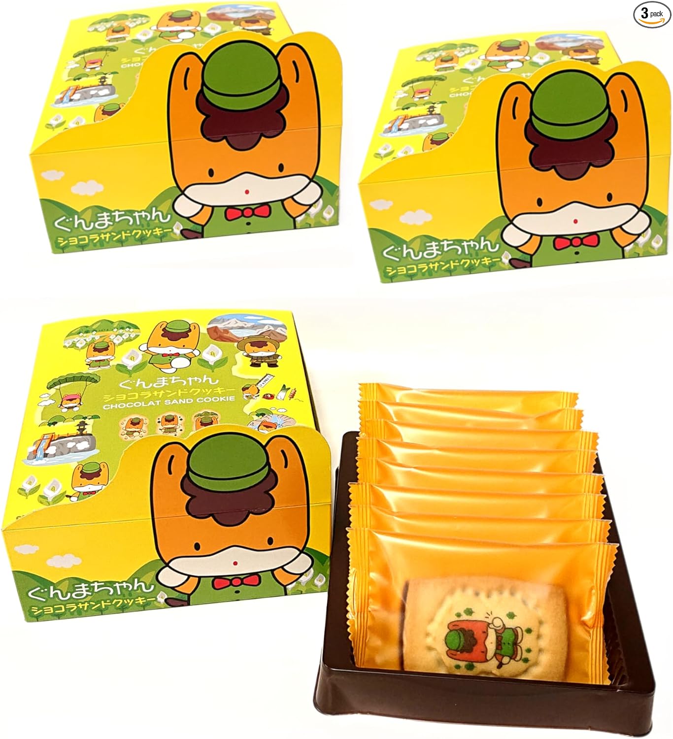 Gunma-chan Chocolate Sandwich Cookies, 8 Pieces (2 Boxes)