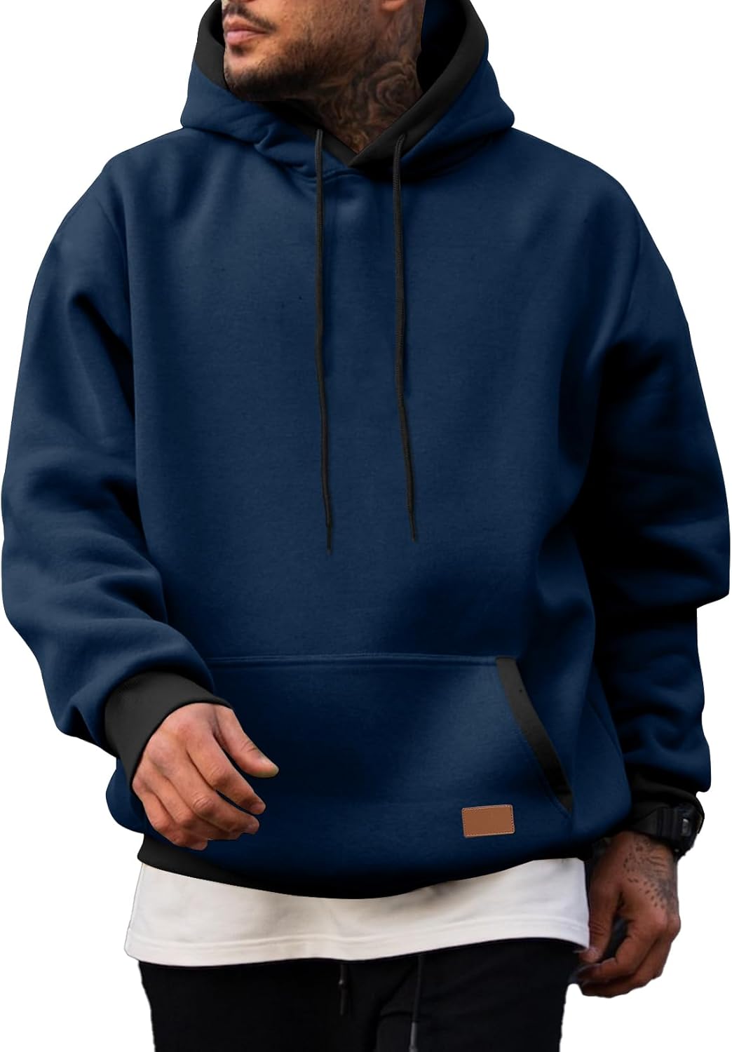JMIERR - Sudaderas con capucha de algodón para hombre, casuales, de manga larga, con cordón, de forro polar, con bolsillos