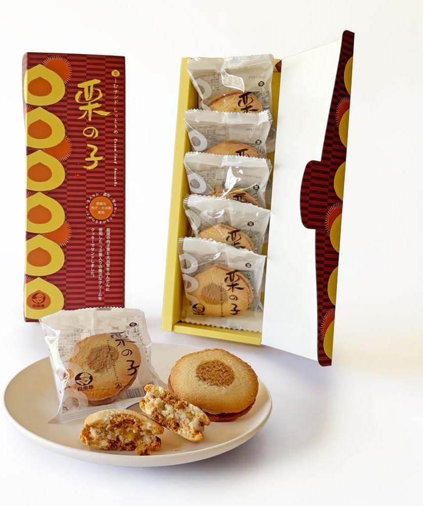 Mother Meumu Honpo Chestnut Roe, 8 Pieces, Cream Sand, Cookies, Chestnuts, Ehime Prefecture, Gift, Gift, Birthday, Popular, Order, Sweets, Sweets, Moist Cookies, Souvenir, Individual Packaging