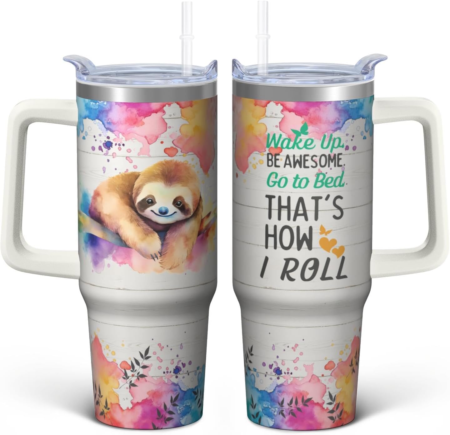 Vaso de mariposa con asa y pajita, botella de agua de viaje de 30 onzas con tapa, taza aislada de acero inoxidable, regalos de cumpleaños para mujeres amantes de los animales