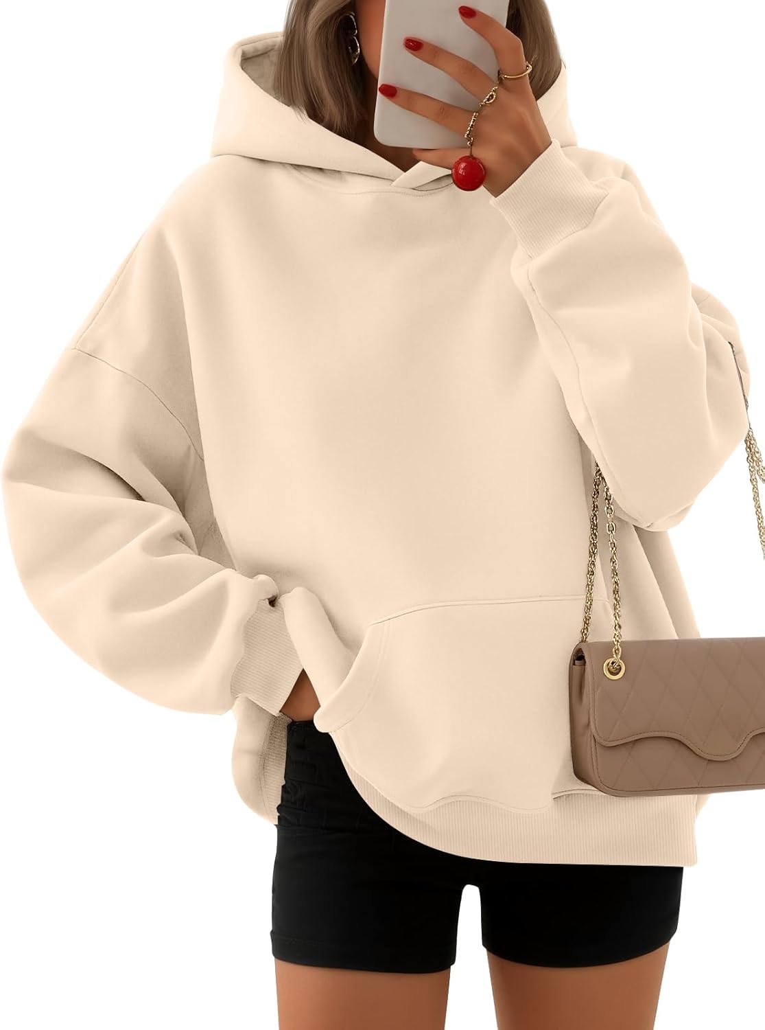EFAN - Sudadera con capucha para mujer - Sudadera de vellón sobredimensionada con mangas largas para otoño e invierno, ropa de moda inspirada en el estilo Y2K