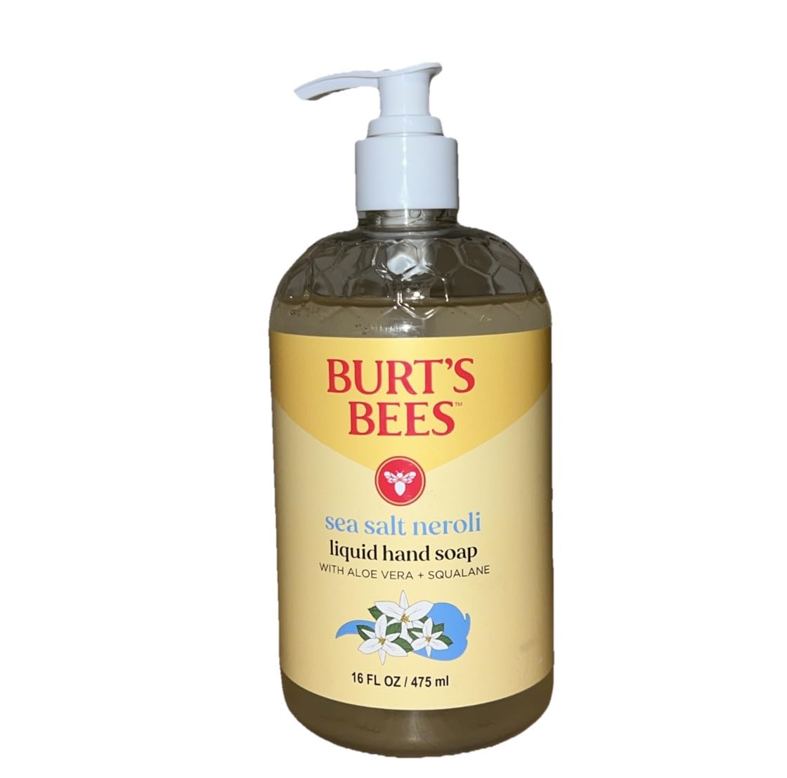 Burt's Bees Bomba de jabón líquido hidratante para manos, lavado de manos natural para baño y cocina, suave para las manos, fragancia de lujo, aroma dulce de clementina, botella de 16 onzas líquidas