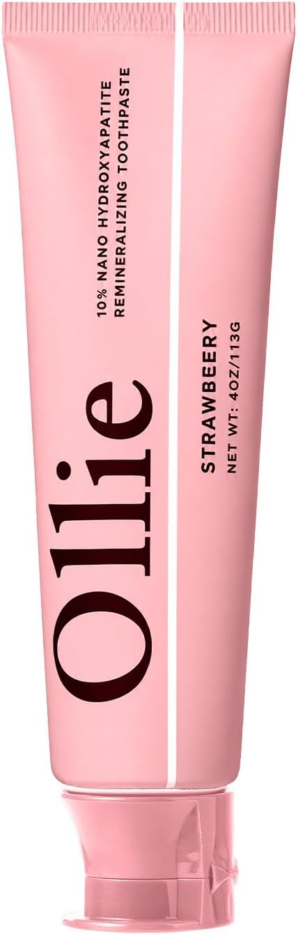 Ollie Pasta de dientes 10% Nano hidroxiapatita sin flúor para esmalte remineralizante, dientes sensibles y blanqueamiento, menta limpia, 4 onzas (paquete de 1)
