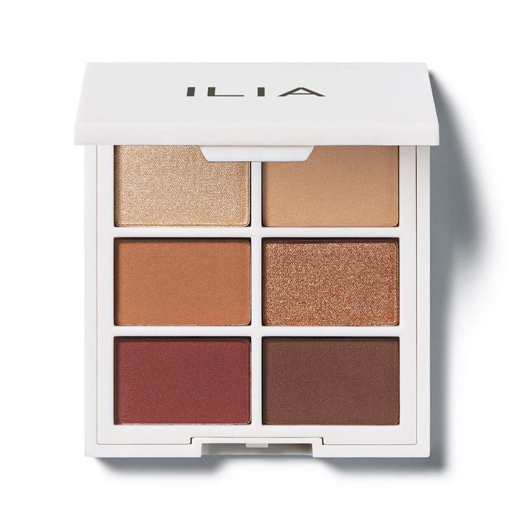 ILIA - La paleta de sombras de ojos necesaria | Sin talco, acabados mate, satinado + metálico altamente pigmentados + acabados mezclables | Libre de crueldad, vegano (Nude cálido, 6 x 0.05 oz | 1.5 g)