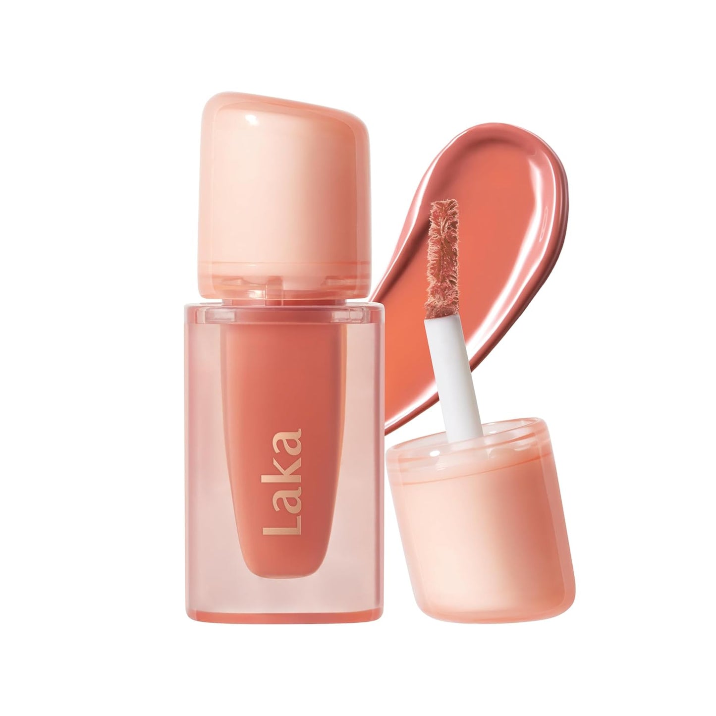 Laka Jelling Nude Gloss Mini, 1.9g/0.07oz, Aceite labial hidratante traslúcido sin manchas, no pegajoso, brillo nutritivo para un aspecto fresco y brillante, vegano, maquillaje de belleza limpia