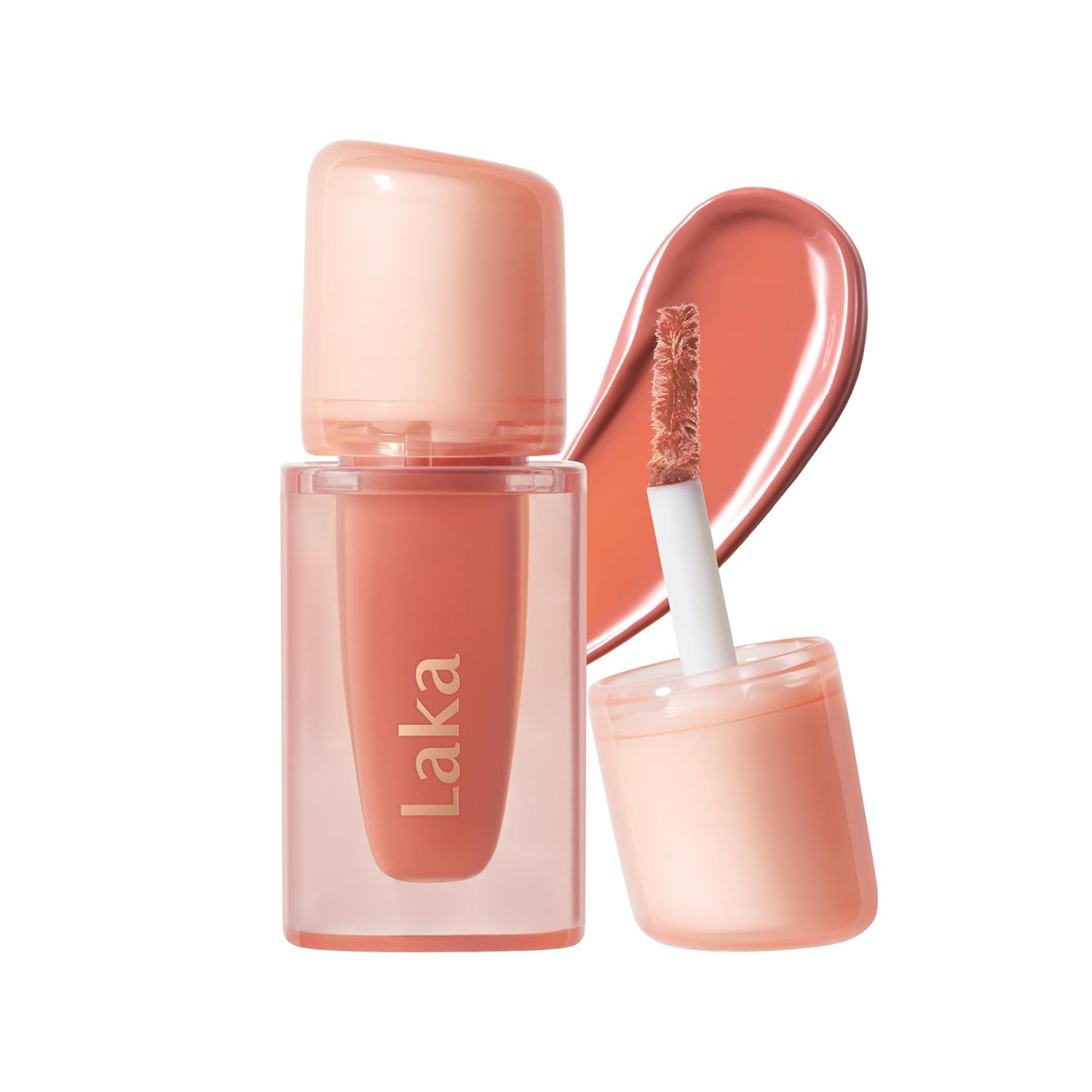 Laka Jelling Nude Gloss Mini, 1.9g/0.07oz, Aceite labial hidratante traslúcido sin manchas, no pegajoso, brillo nutritivo para un aspecto fresco y brillante, vegano, maquillaje de belleza limpia