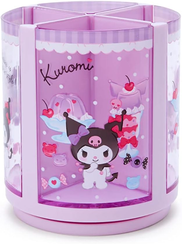 Sanrio 213179 Sanrio Kuromi Pen Stand, Purple, Plastic, Kuromi, 360 Degree Rotation, Pen Stand, Pen Holder, Cosmetics, Makeup Brushes, Tulle, Pet Character