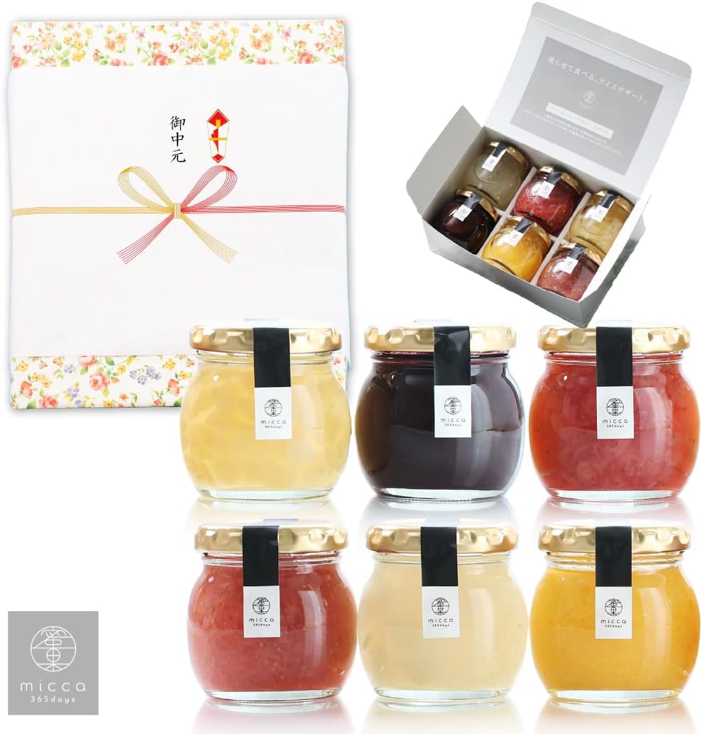 Yamashitaya Shosuke Micca Sorbet, Set of 6 Types (2.8 oz (80 g) each, Made in Japan), Ice Sherbet, Sweets Gift, Middle Age, Fruit