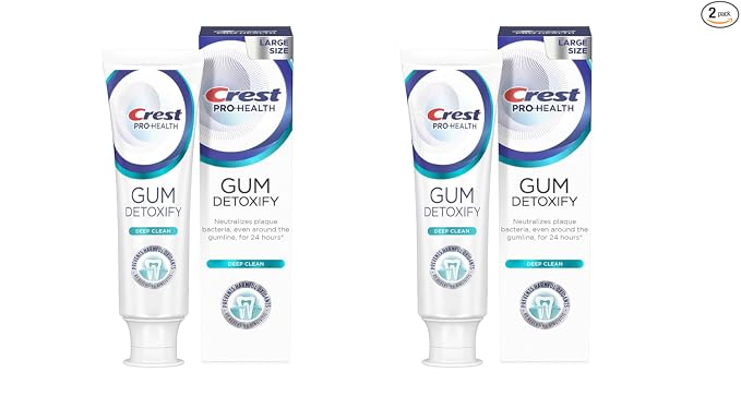 Pasta dental Crest Pro-Health Desintoxicación de las encías Deep Clean 4.8 onzas - Pasta de dientes anticaries, antibacteriana con flúor, clínicamente probada, protección de las encías y el esmalte