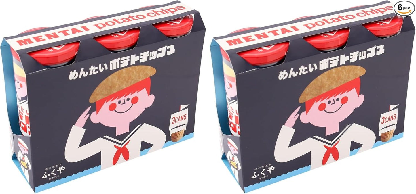 Fukuya Mentaiko Potato Chips, 3-piece Set, Hakata, Kyushu, Souvenir, Potato Chips, Snacks, Snack Food, Bourbon