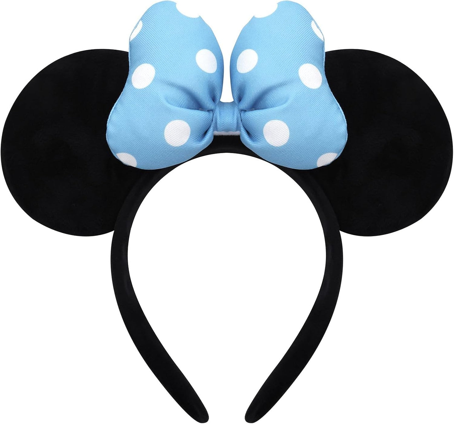 ODOCARE Handmade Mouse Ears Headband for Women and Ladies, Polka Dot Bow Mini Ears Costume Accessories