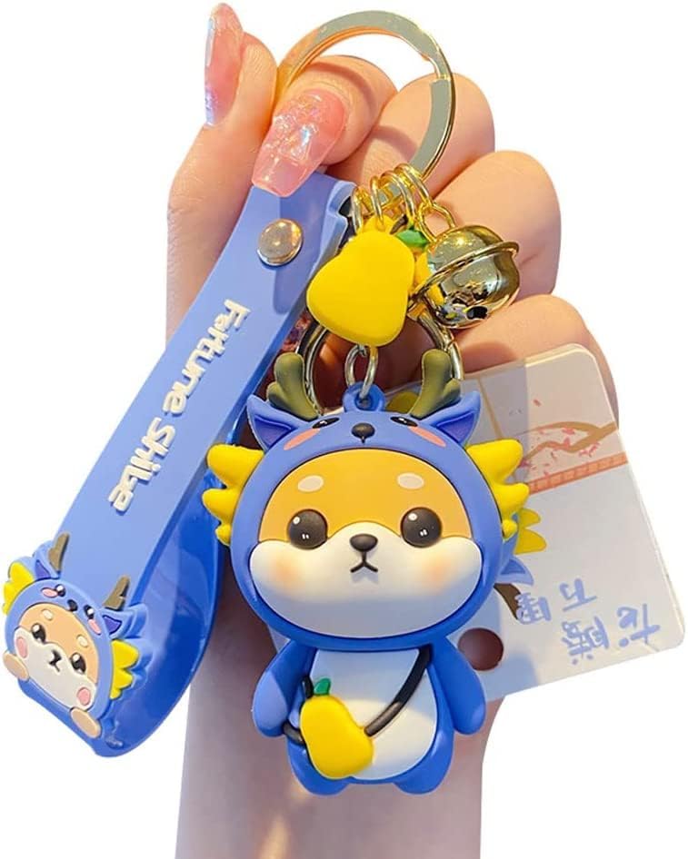 [AIXUAN] Cute Idea Chinese Zodiac Motif Lucky Animal Shiba Inu Pendant Keychain Keychain, Keyring Lovers Valentine's Day Present Pendant Handbag Rucksack Car Key Wrist Strap (Dog)