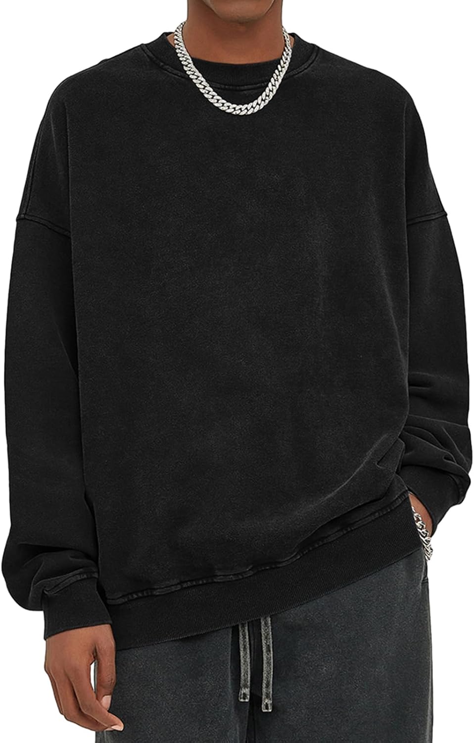 KEEPSHOWING Sudaderas con capucha de gran tamaño para hombre, estilo vintage, para parejas, con lavado ácido, sudaderas con capucha para hombre, ropa de calle