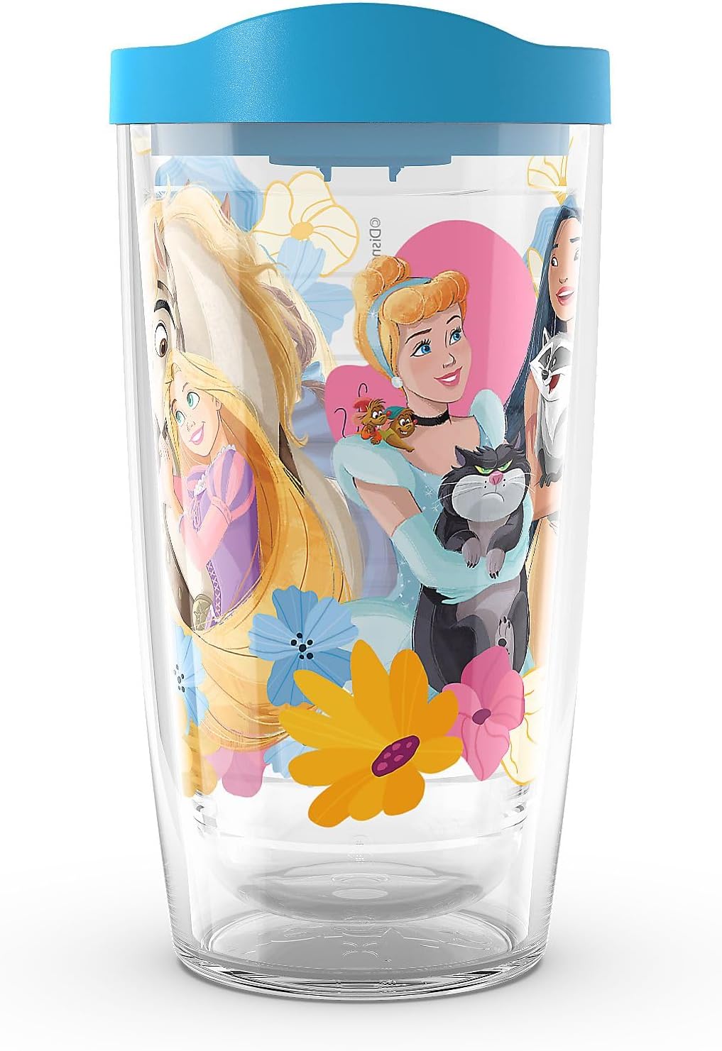 Tervis Venture Lite Disney - Vaso aislado de doble pared hecho en Estados Unidos, diseño Princess Paradise, mantiene las bebidas frías y calientes, botella para agua, 24 onzas, clásico