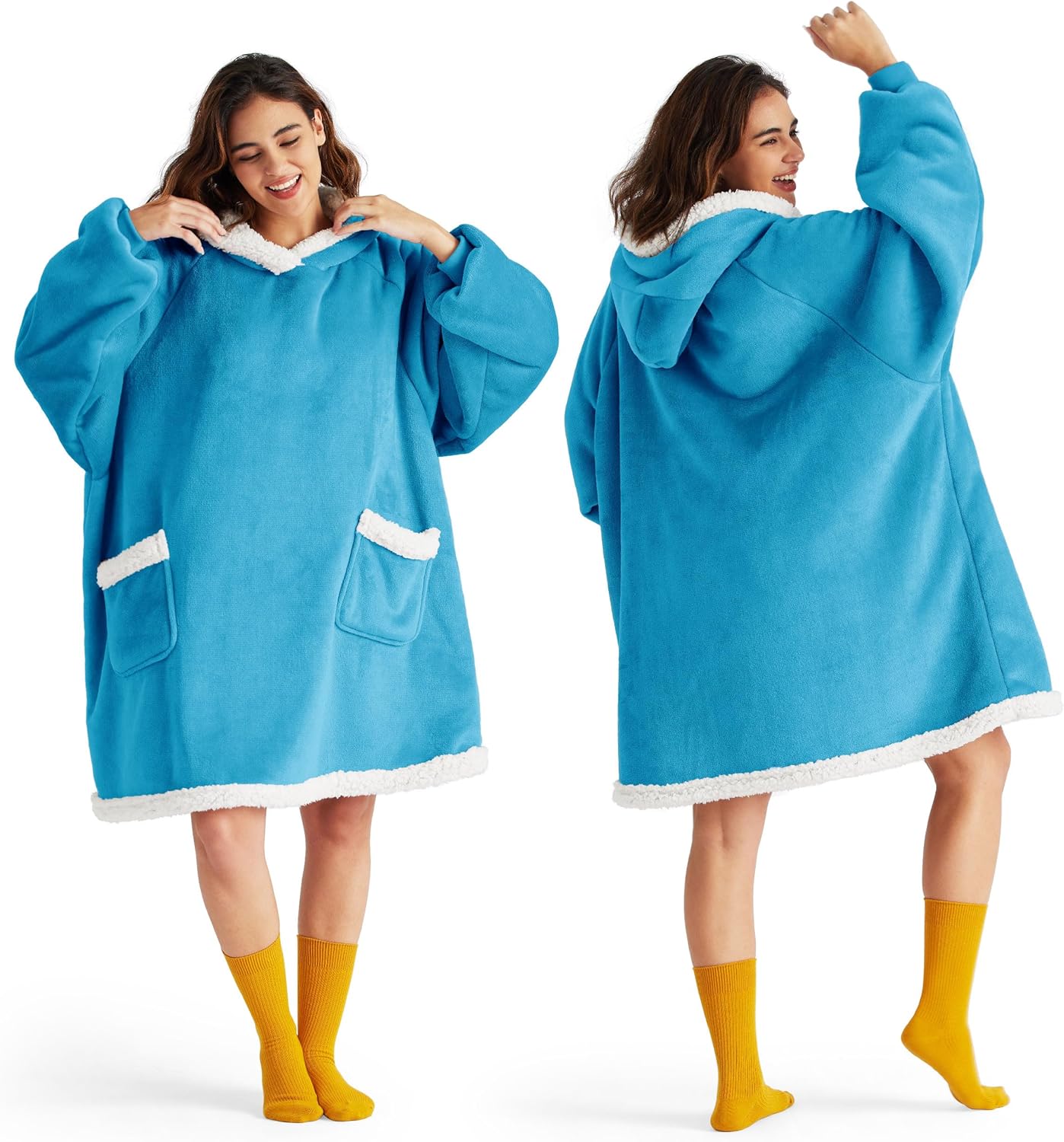 Bedsure - Manta corta de sherpa para llevar puesta