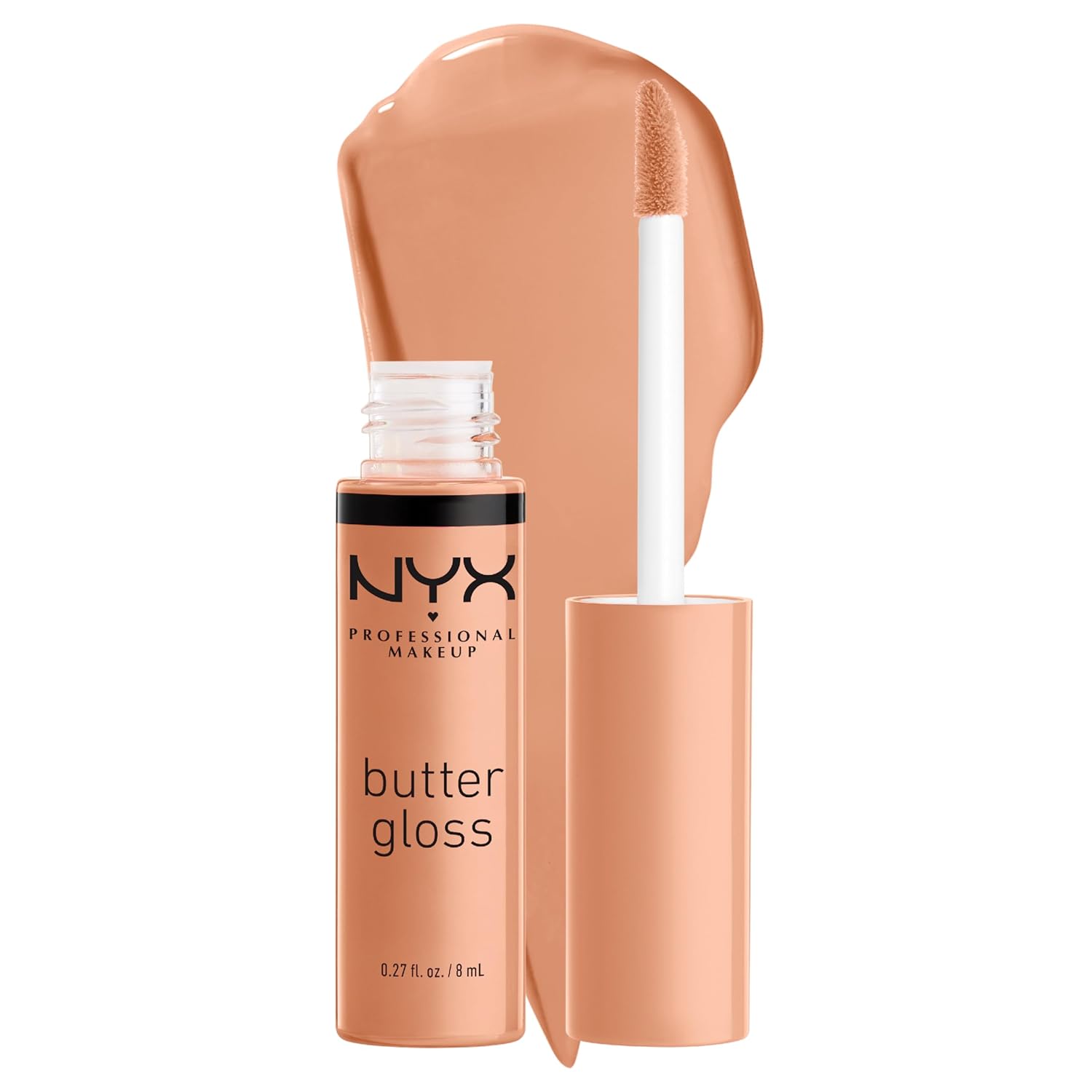 NYX MAQUILLAJE PROFESIONAL Brillo de mantequilla, brillo de labios no pegajoso - Tiramisu (Brown)