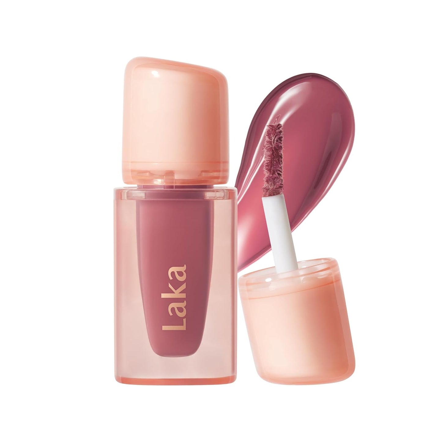 Laka Jelling Nude Gloss Mini, 1.9g/0.07oz, Aceite labial hidratante traslúcido sin manchas, no pegajoso, brillo nutritivo para un aspecto fresco y brillante, vegano, maquillaje de belleza limpia