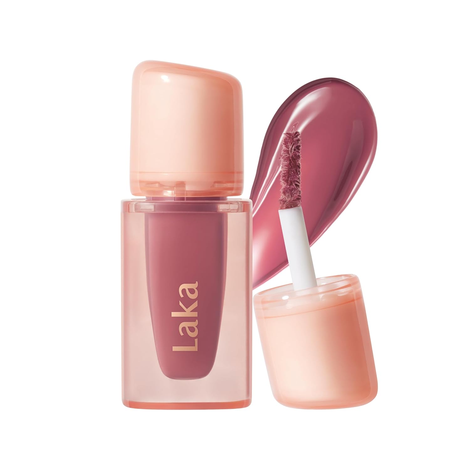Laka Jelling Nude Gloss Mini, 1.9g/0.07oz, Aceite labial hidratante traslúcido sin manchas, no pegajoso, brillo nutritivo para un aspecto fresco y brillante, vegano, maquillaje de belleza limpia