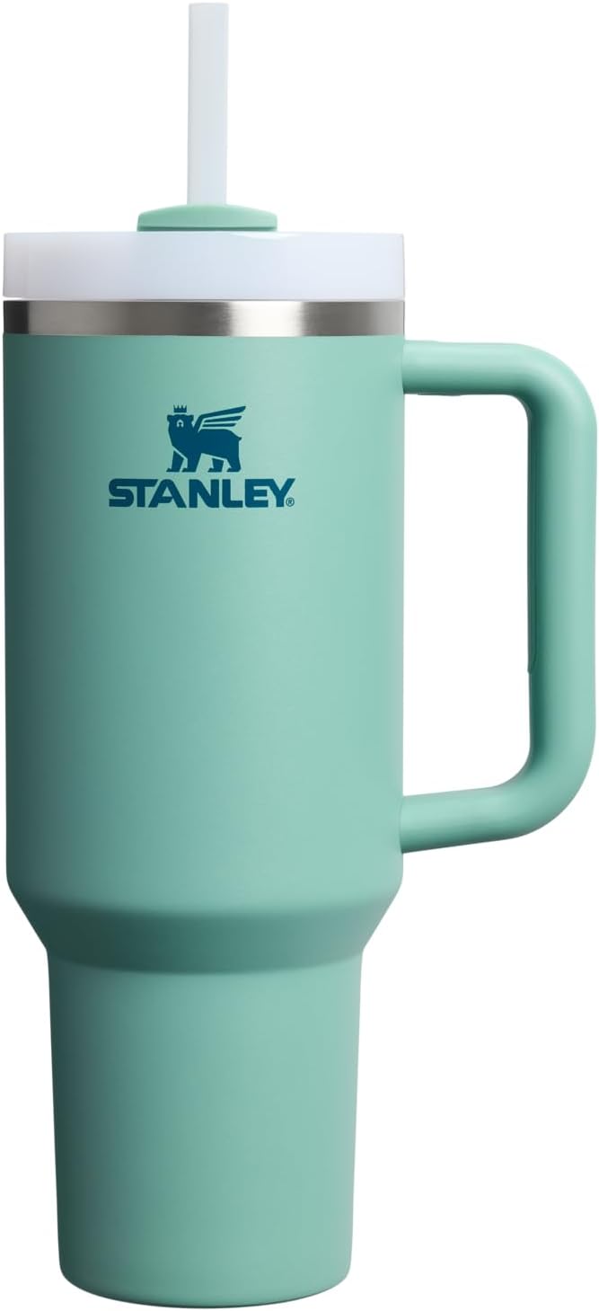 Stanley Quencher H2.0 - Vaso de acero inox. con asa, pajilla y tapa FlowState giratoria de 3 posiciones; aislamiento térmico/sin BPA; apto p/portavaso p/viaje; 30 oz, coral dorado (Goldenrod Coral)