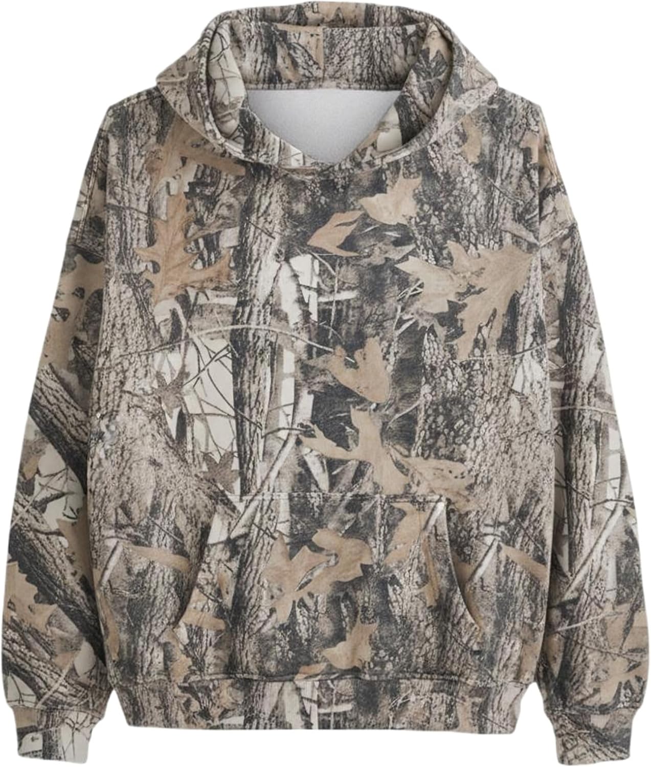 MSBESYOR Sudadera con Capucha de Camuflaje para Hombre y Mujer, Sudadera con Capucha de Forro Polar de Gran Tamaño con Hoja de Arce, Sudadera con Estampado Gráfico y Bolsillo