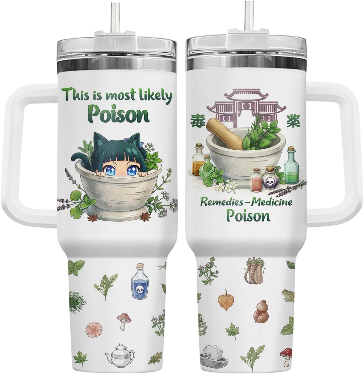34HD Vaso de princesa rana de 40 onzas, taza de viaje aislada de acero inoxidable con asa y tapa con pajilla, regalo de cumpleaños, taza de películas de princesa de cuento de hadas para mujer
