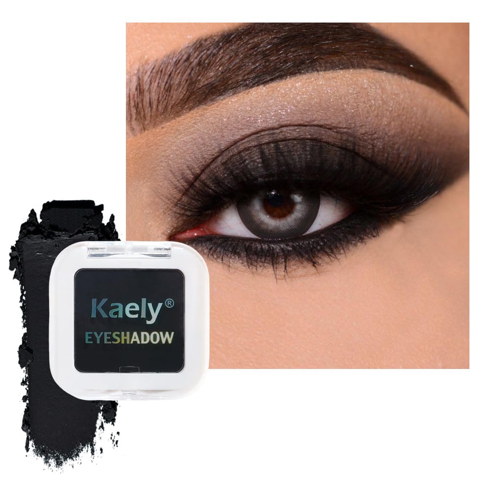 Kaely Maquillaje de sombra de ojos individual prensado, marrón nude claro mate altamente pigmentado, paleta de sombras de ojos monocromáticas altamente pigmentadas, mini sombra de ojos en polvo neutro impermeable, sombras para ojos, ligero mezclable, 13