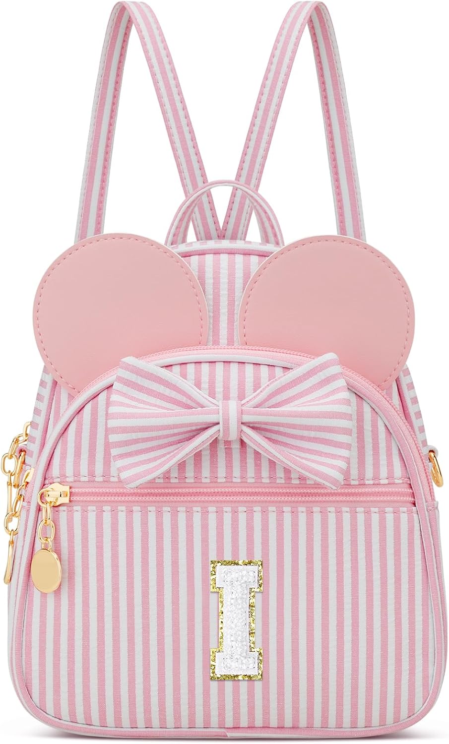 Regalo de cumpleaños personalizado para niñas pequeñas, mochila pequeña con inicial para niñas pequeñas, lindo mini bolso para niños de 3 a 10 años, rosa A