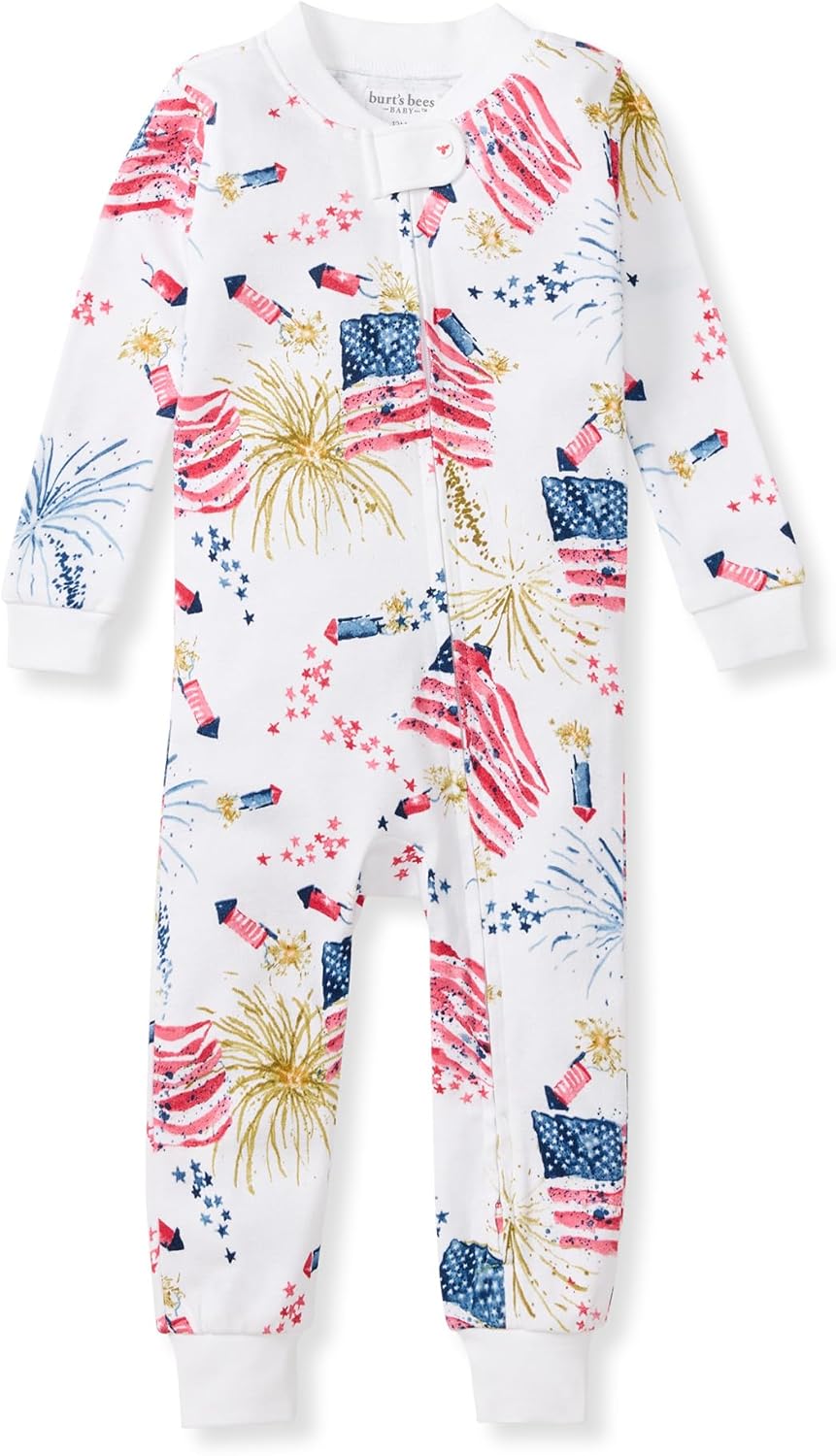Burt's Bees Baby Unisex Footless Sleeper Pajama, 1-Pc Zip-Up Footie Pajama | Snug-fit organic cotton footless PJs features an easy 2-way zipper for easy nighttime changes