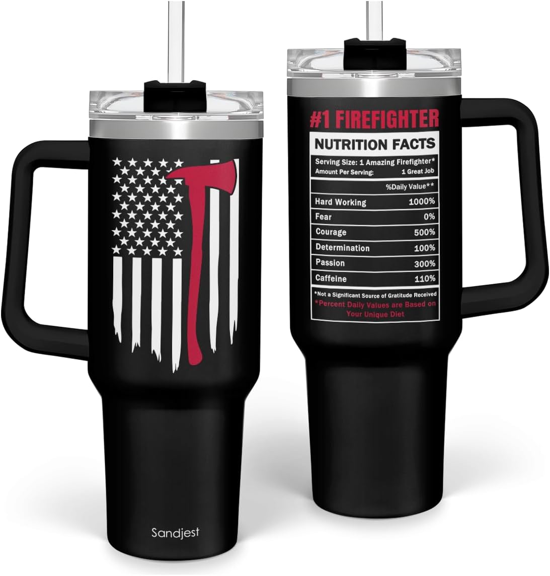 Regalos de enfermera para mujeres, vaso de enfermera con asa, taza de café de acero inoxidable de 40 onzas con tapa con pajilla, regalo de enfermería para enfermeras, regalo de agradecimiento para