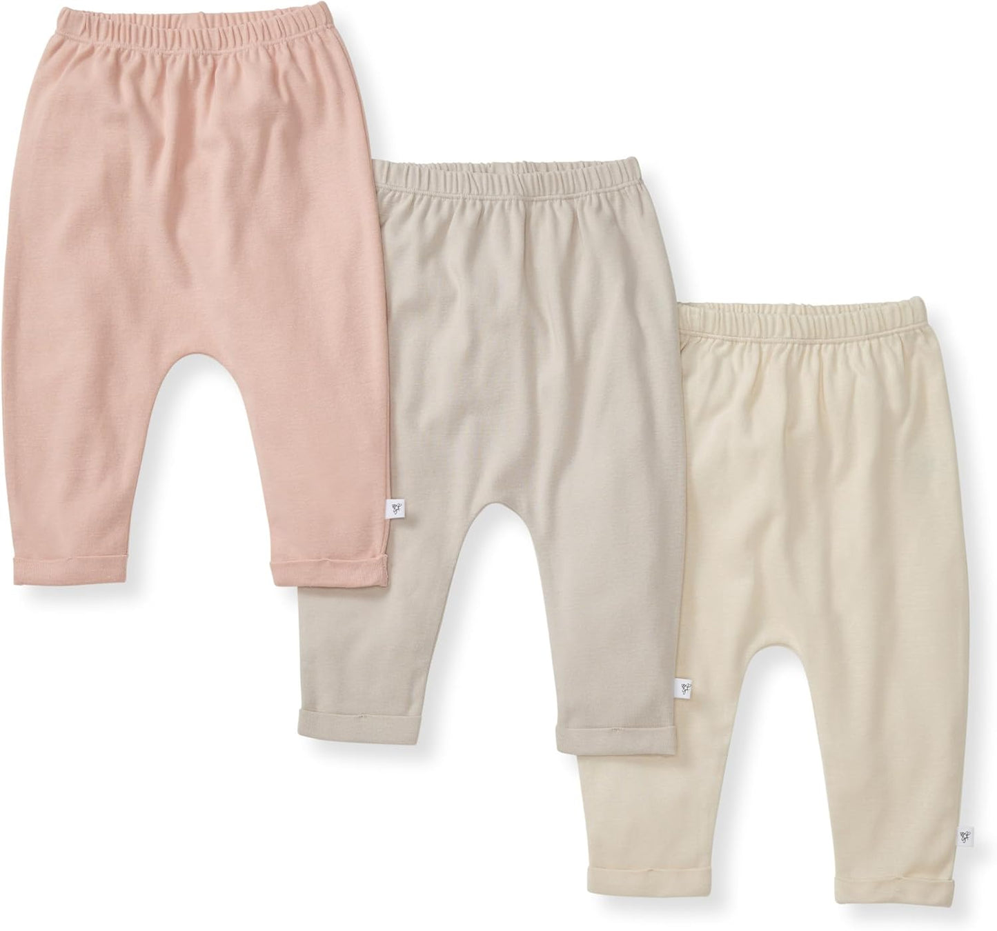 Burt's Bees Baby Unisex Knit Jogger Pants, 3-Pack Baby Sweatpants, 100% Organic Cotton Infant Bottoms