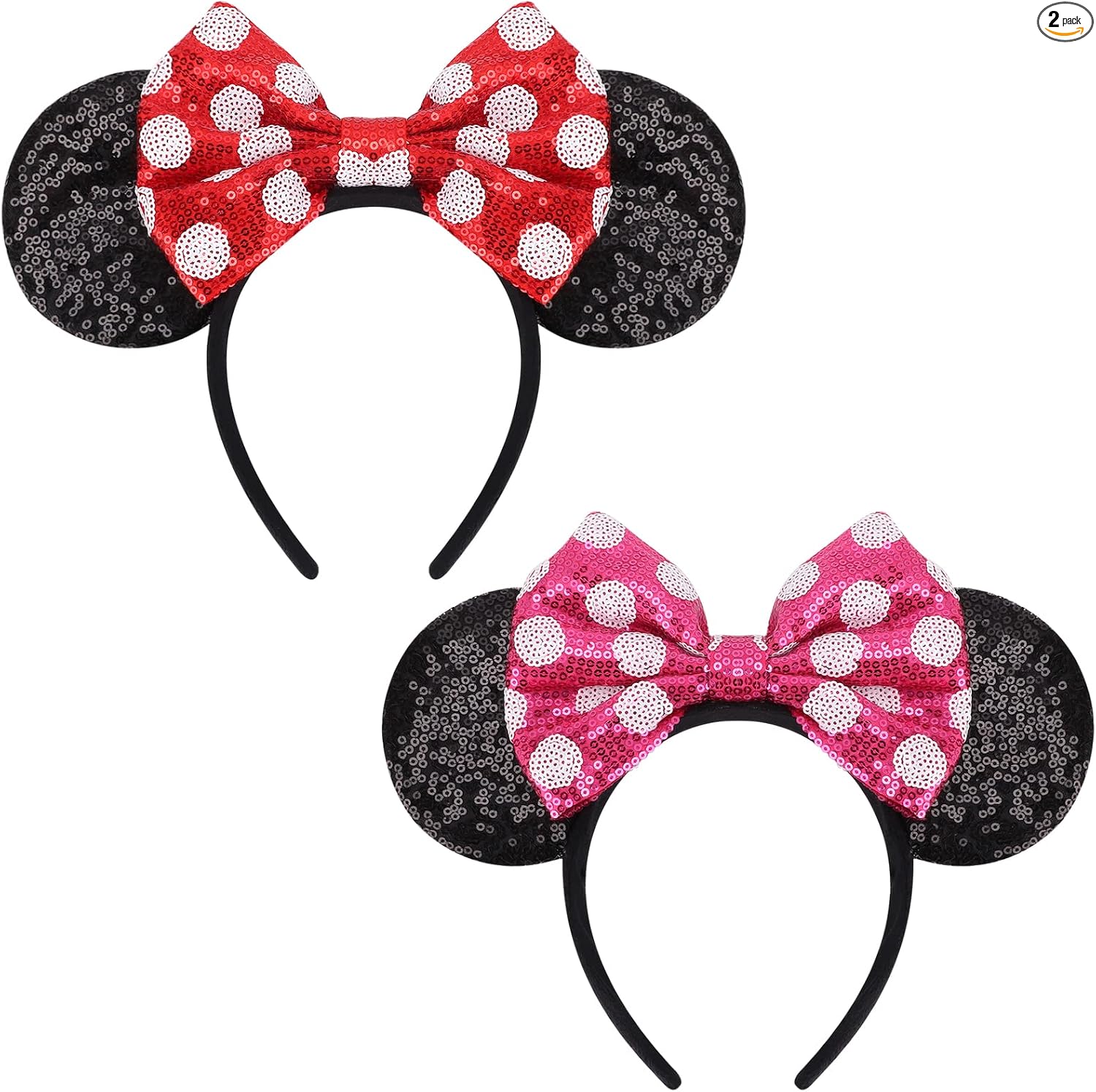 DRESHOW Mouse Ears Bow Headbands Sequins Party Decoration Cosplay Costume for Women