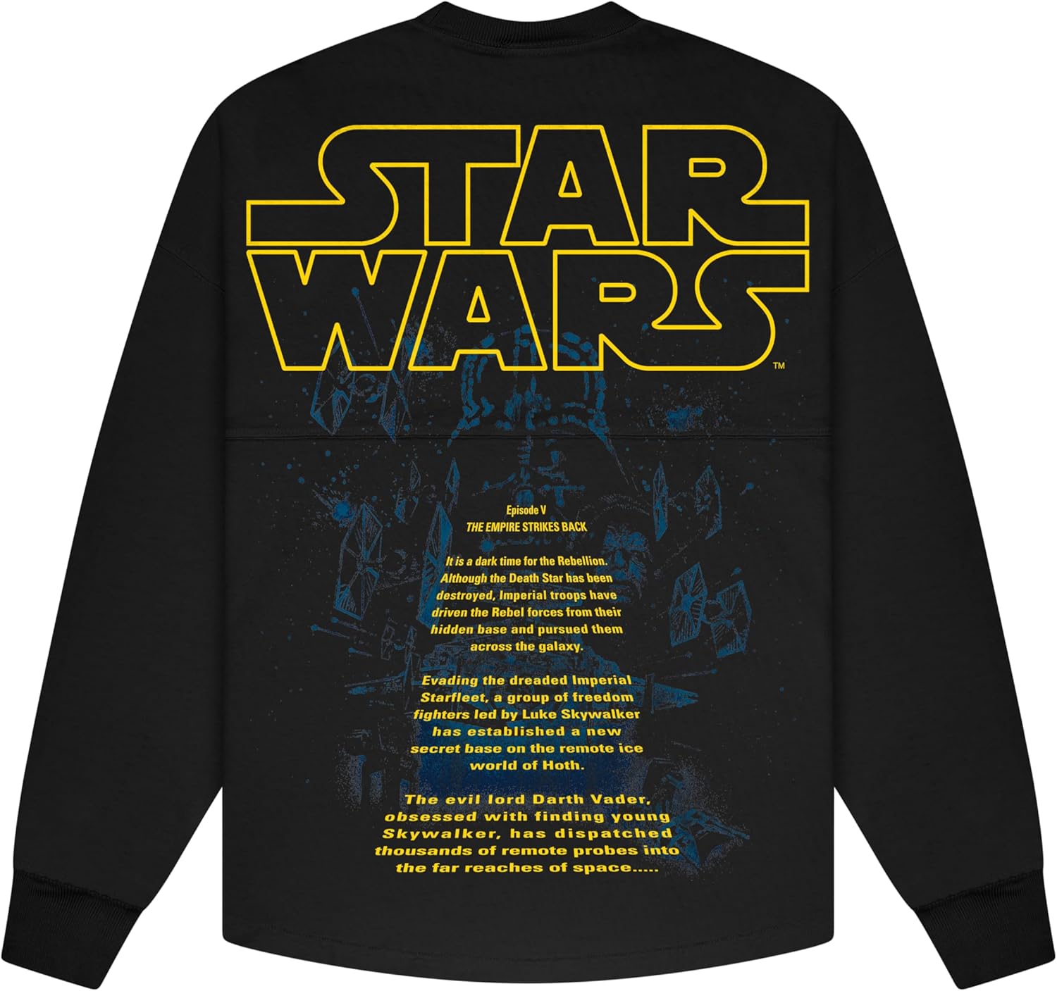Spirit Jersey STAR WARS, colección oficial de Disney Star Wars, camiseta de manga larga de gran tamaño, unisex, 100% algodón