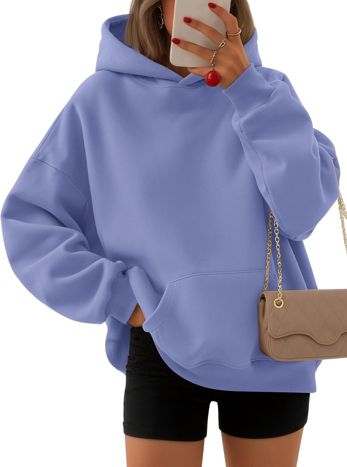 EFAN - Sudadera con capucha para mujer - Sudadera de vellón sobredimensionada con mangas largas para otoño e invierno, ropa de moda inspirada en el estilo Y2K