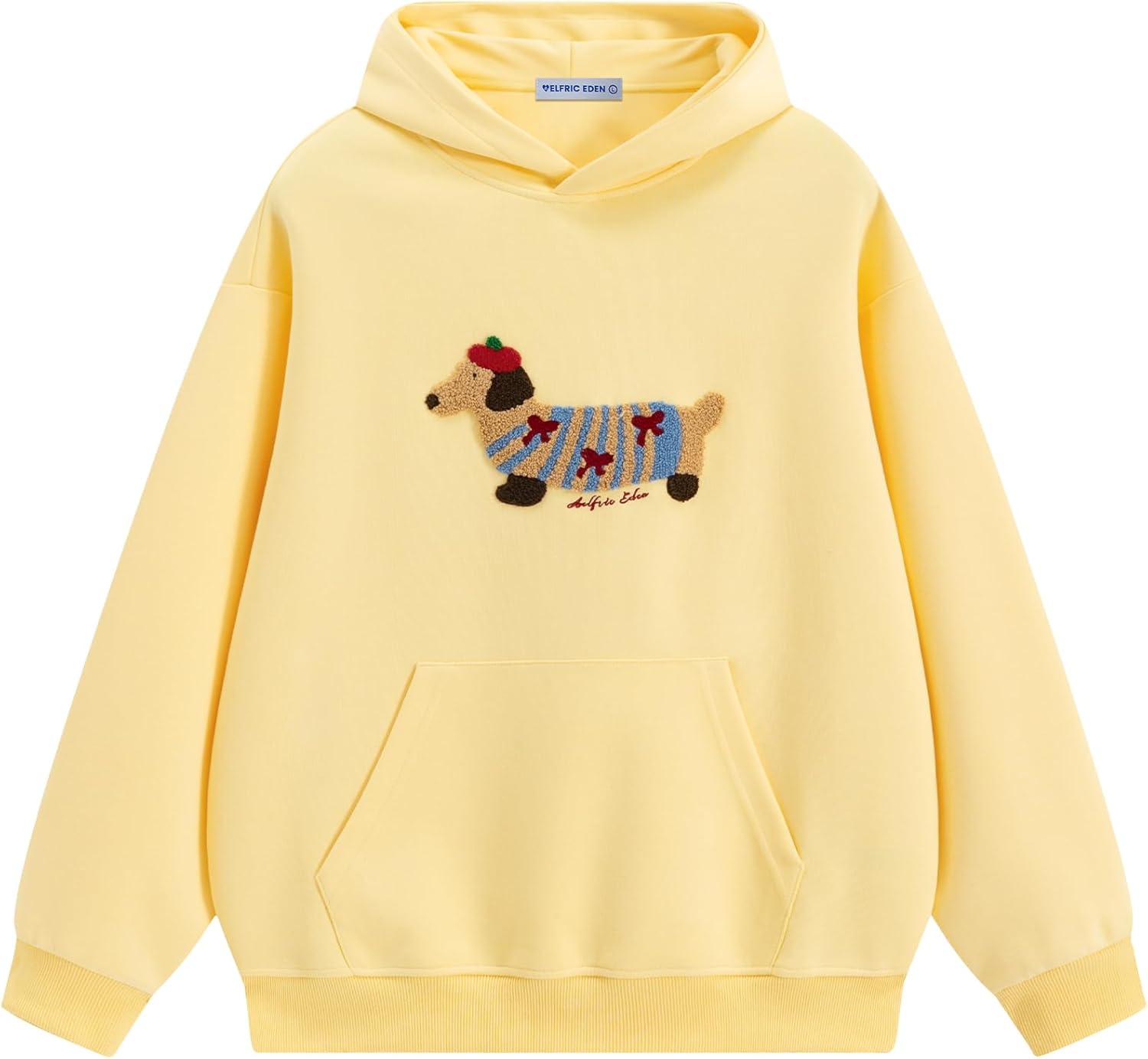 Aelfric Eden sudadera con capucha de perro de dibujos animados para parejas, sudadera con capucha de manga larga, sudaderas holgadas 2025
