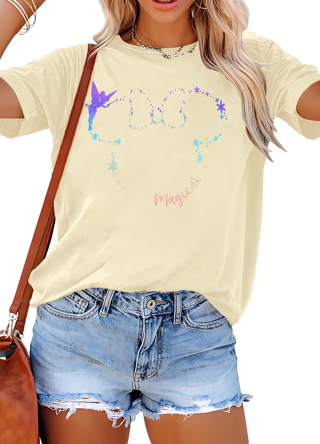 Camiseta mágica para mujer, diseño de Believe in Magic, camiseta de manga corta con estampado gráfico lindo