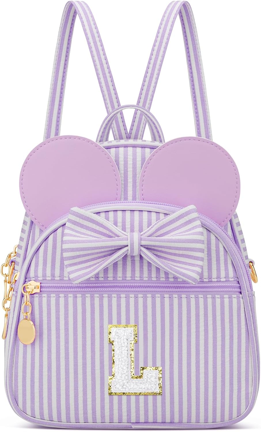 Regalo de cumpleaños personalizado para niñas pequeñas, mochila pequeña con inicial para niñas pequeñas, lindo mini bolso para niños de 3 a 10 años, rosa A
