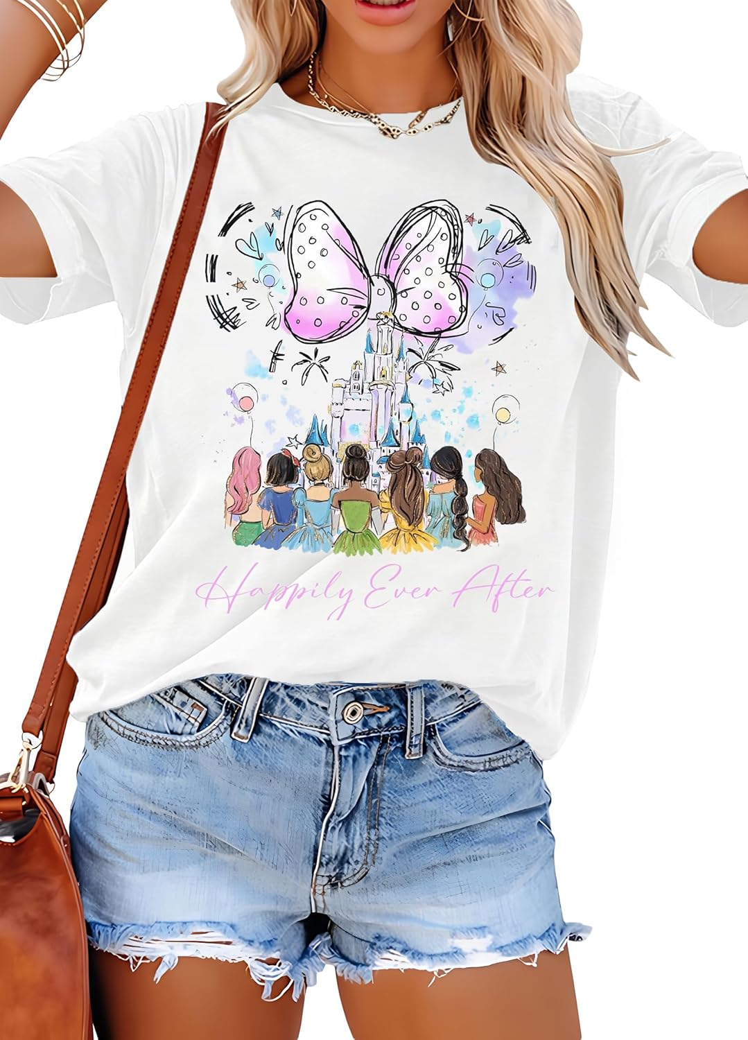 Camisetas de princesa mágica para mujer: camiseta de Magic Kingdom, camiseta de princesa, divertida camiseta familiar para vacaciones, camiseta casual para vacaciones
