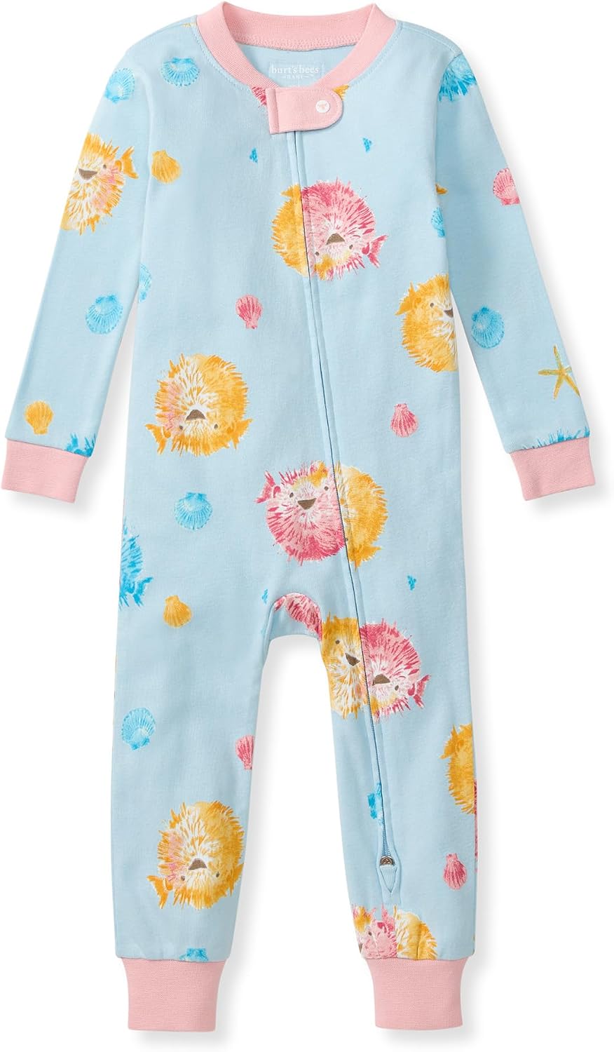 Burt's Bees Baby Unisex Footless Sleeper Pajama, 1-Pc Zip-Up Footie Pajama | Snug-fit organic cotton footless PJs features an easy 2-way zipper for easy nighttime changes