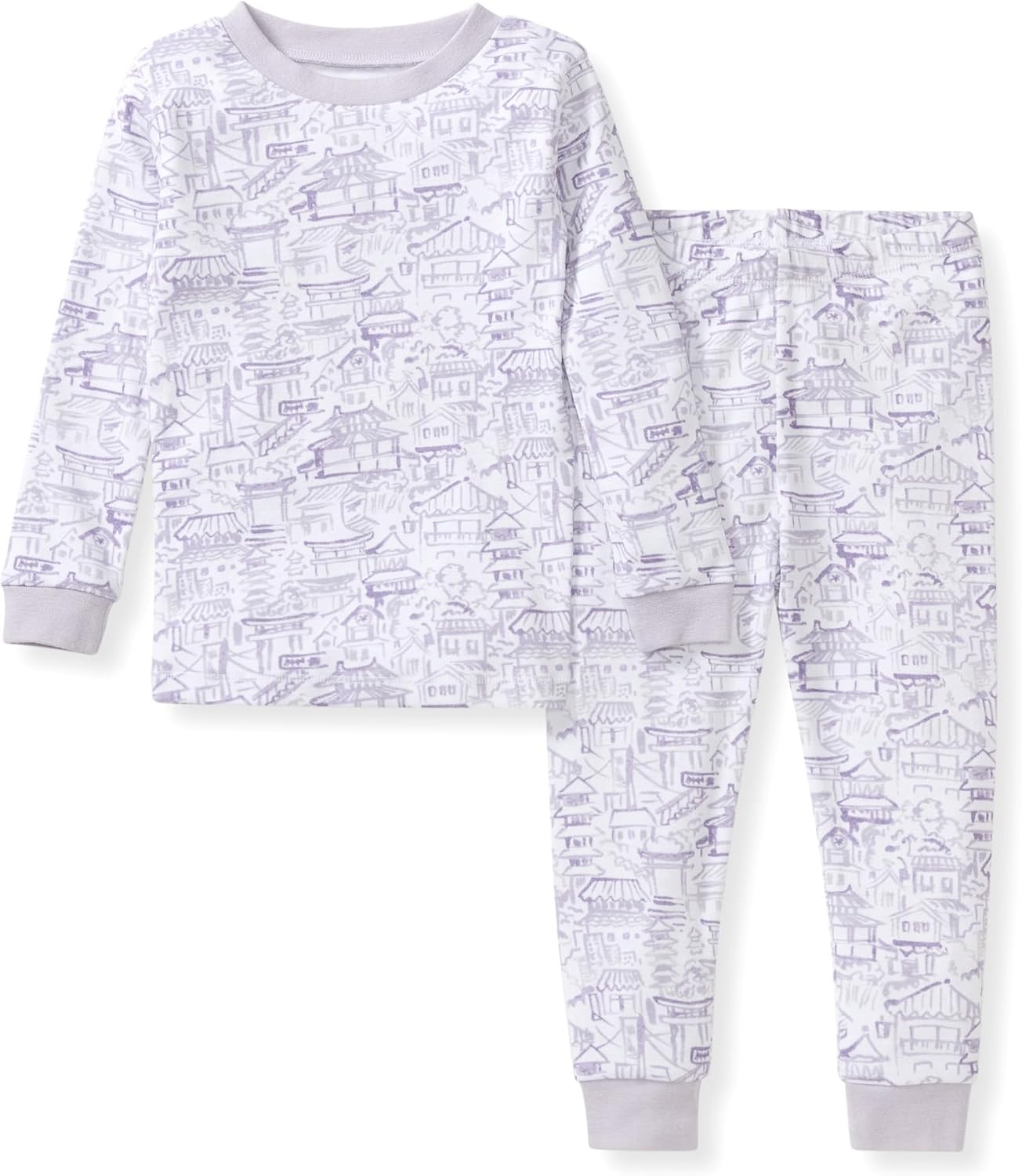 Burt's Bees Baby Pijama de algodón orgánico para niñas, conjunto de pijama para niños pequeños, 2 piezas