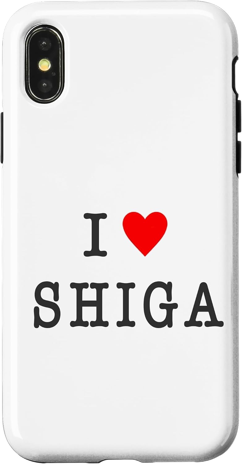 アイラブ・SHIGA 滋賀（I Love ハート）【47都道府県】ジモティ プレゼント お土産 面白 スマホケース iPhone 14 Plus 用