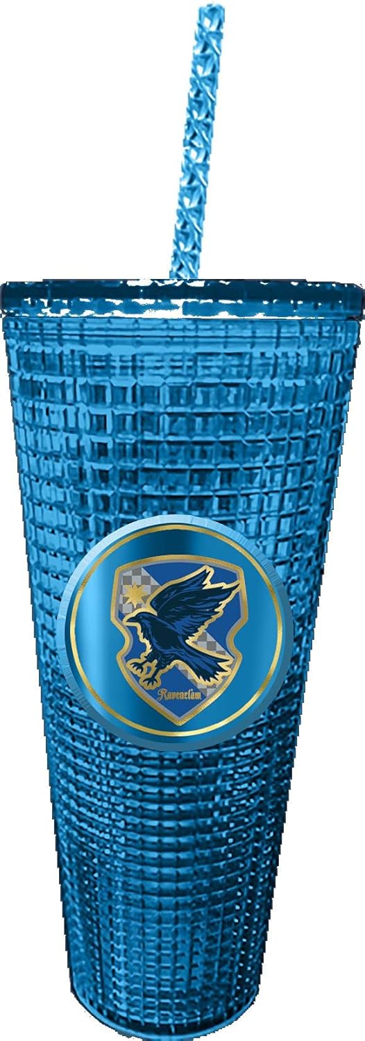 Spoontiques Peanuts Vaso de diamantes, 20 oz - Vaso texturizado con pajita, aislamiento de doble pared, sin BPA - Snoopy