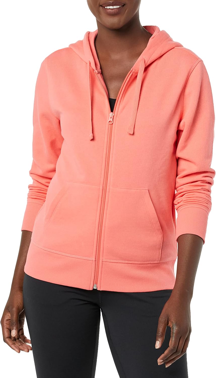 Essentials - Sudadera con capucha de felpa para mujer, con cremallera completa (disponible en tallas extragrandes)