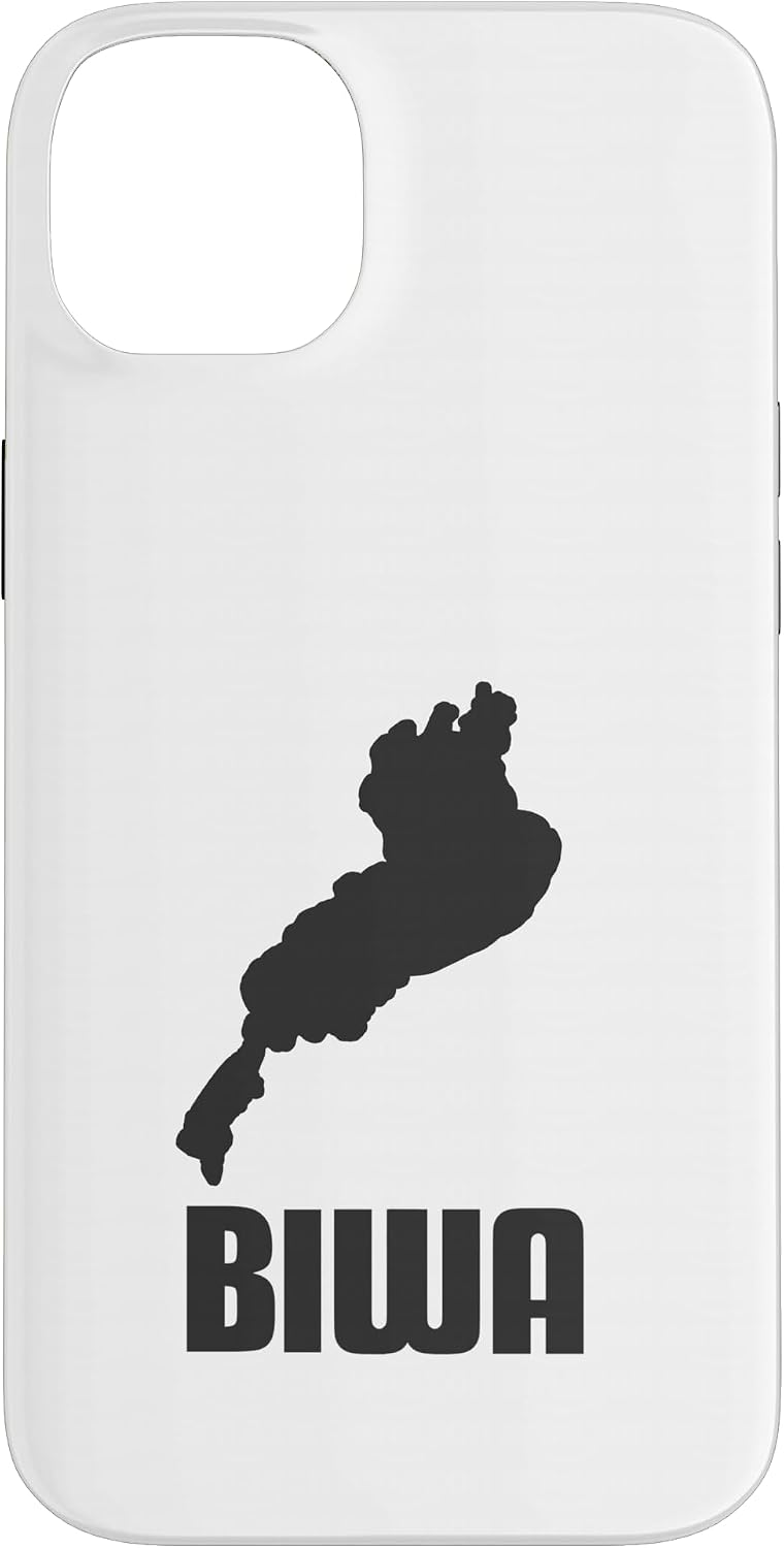 BIWA 琵琶湖 滋賀 地図【47都道府県】ジモティ JIMO-T ブランド パロディ 地元 お土産 プレゼント 面白 スマホケース iPhone 16 用