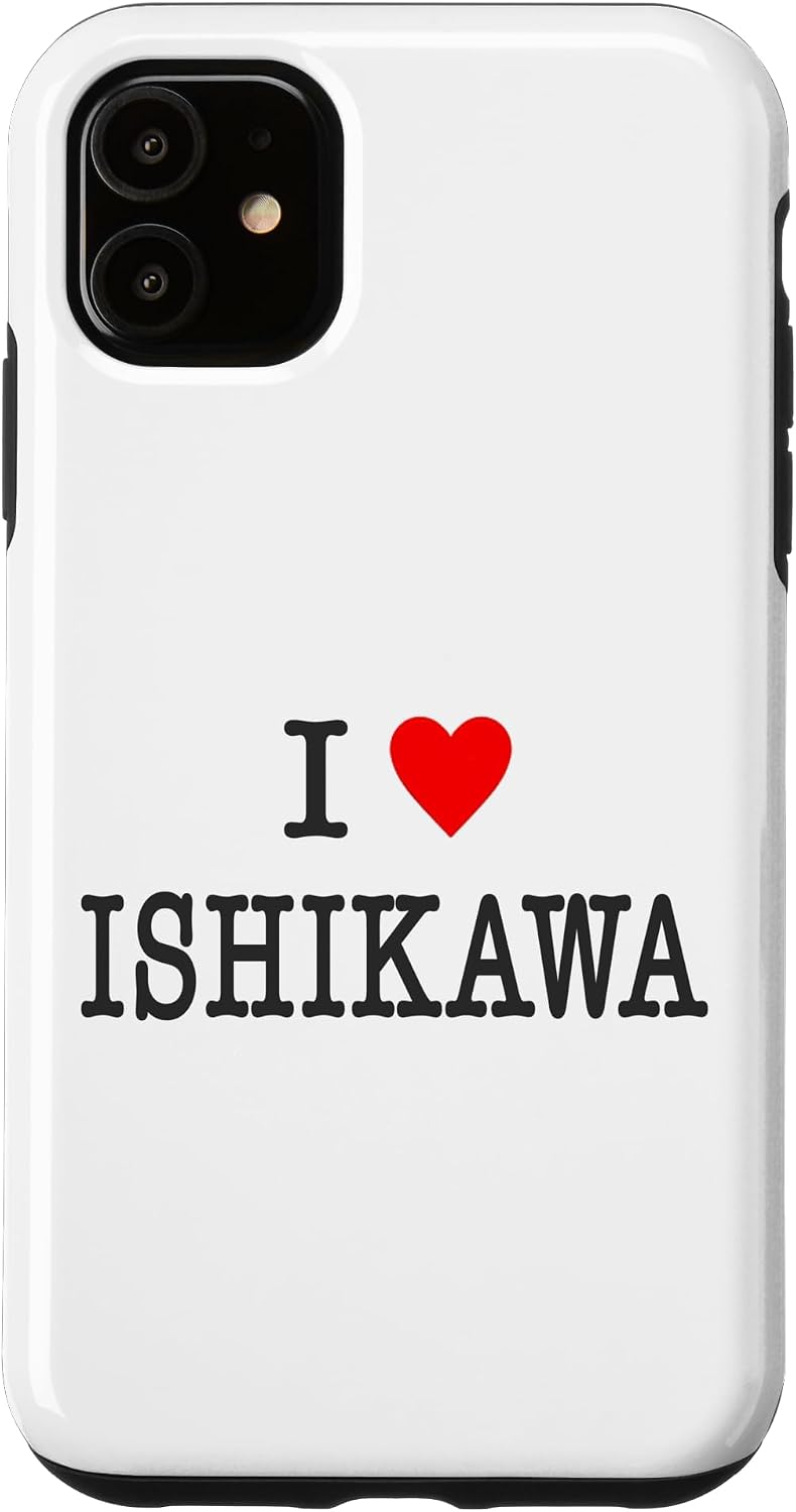 アイラブ・ISHIKAWA 石川（I Love ハート）【47都道府県】ジモT ティ 地元愛 旅行 グッズ お土産 面白 スマホケース iPhone 7 Plus/8 Plus 用